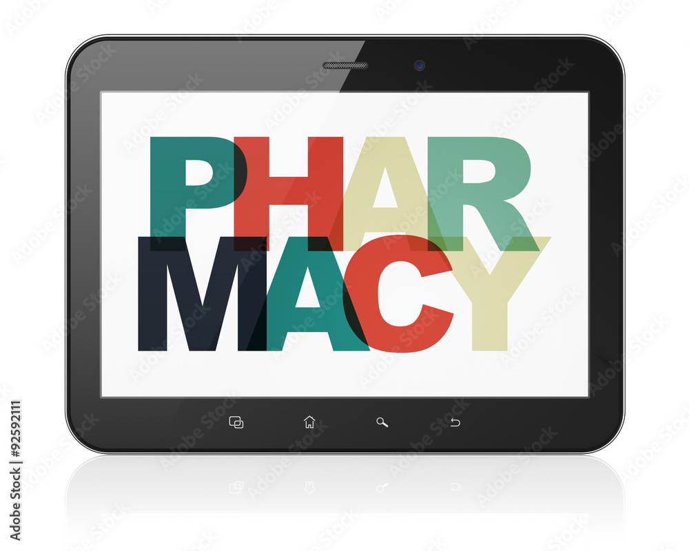 Healthcare concept: Tablet Computer with Pharmacy on display Healthcare concept: Tablet Computer with Pharmacy on display