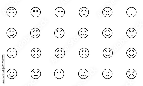 Smiley Line Vector Icons 5