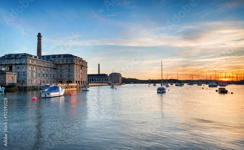Sunset at the Royal William Yard in Plymouth photo