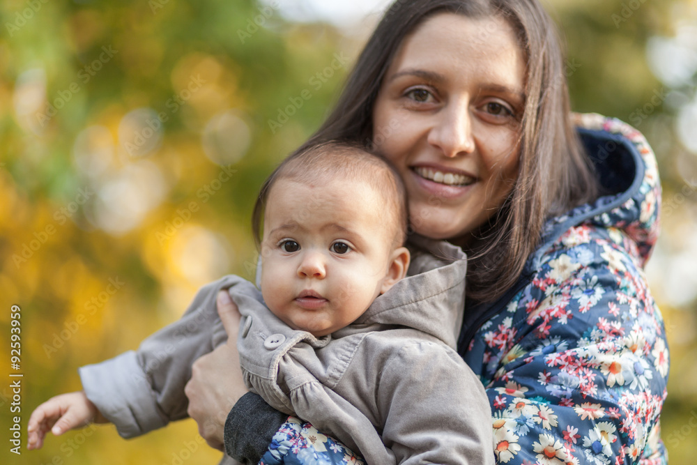 Beautiful Mother And Baby outdoors Beautiful Mother And Baby outdoors