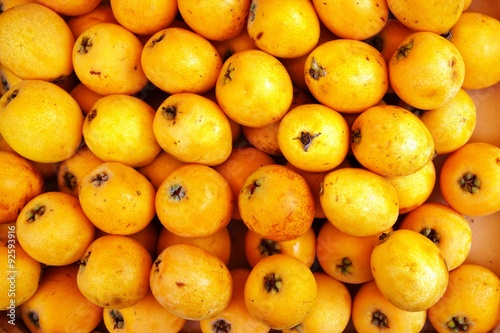 Yellow Loquat fruit at the farmers market