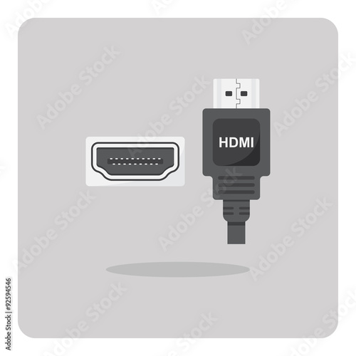 Vector of flat icon, HDMI connector on isolated background