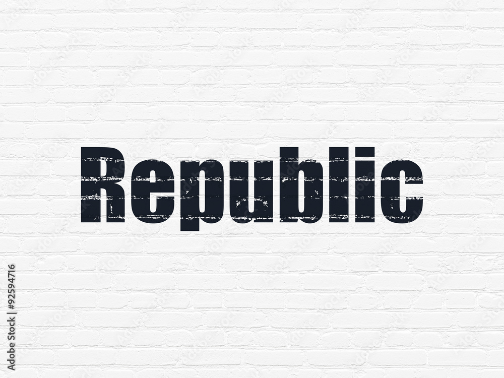 Political concept: Republic on wall background Political concept: Republic on wall background