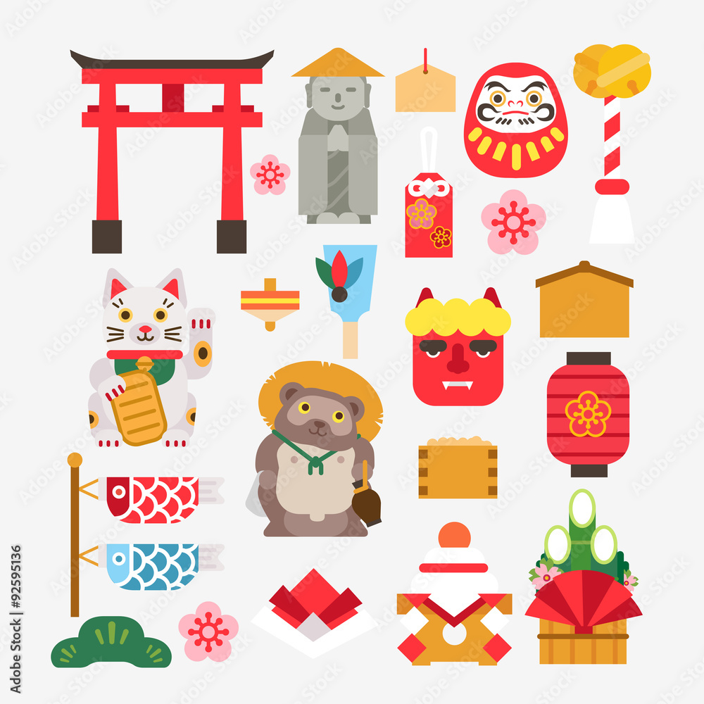 Naklejka premium Collection Of Japanese new year