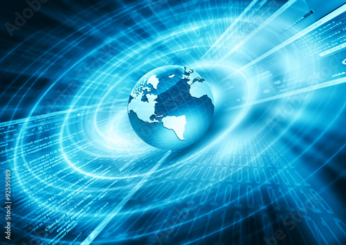Best Internet Concept of global business. Globe, glowing lines