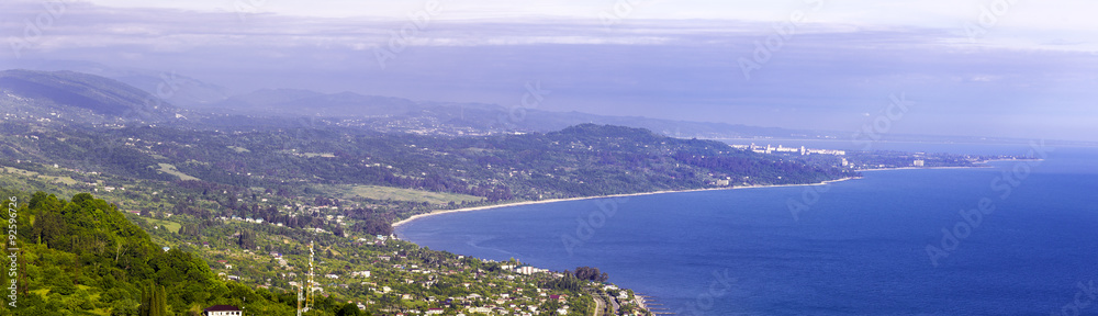 Aerial view on Black Sea coast