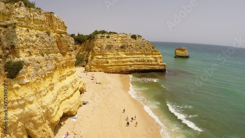 Aerial Footage Praia da Marinha, Porches, Algarve, Portugal 