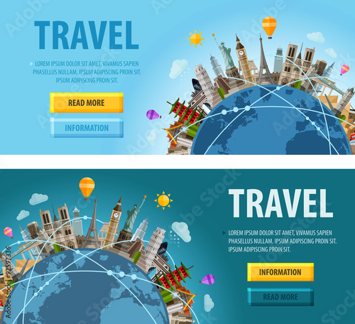 travel vector logo design template. vacation or city sights