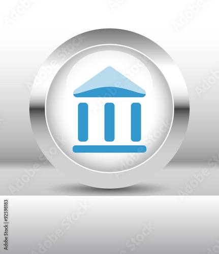 Web button with Institution illustration on abstract table