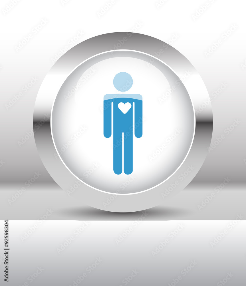 Web button with Heart illustration on abstract table Web button with Heart illustration on abstract table