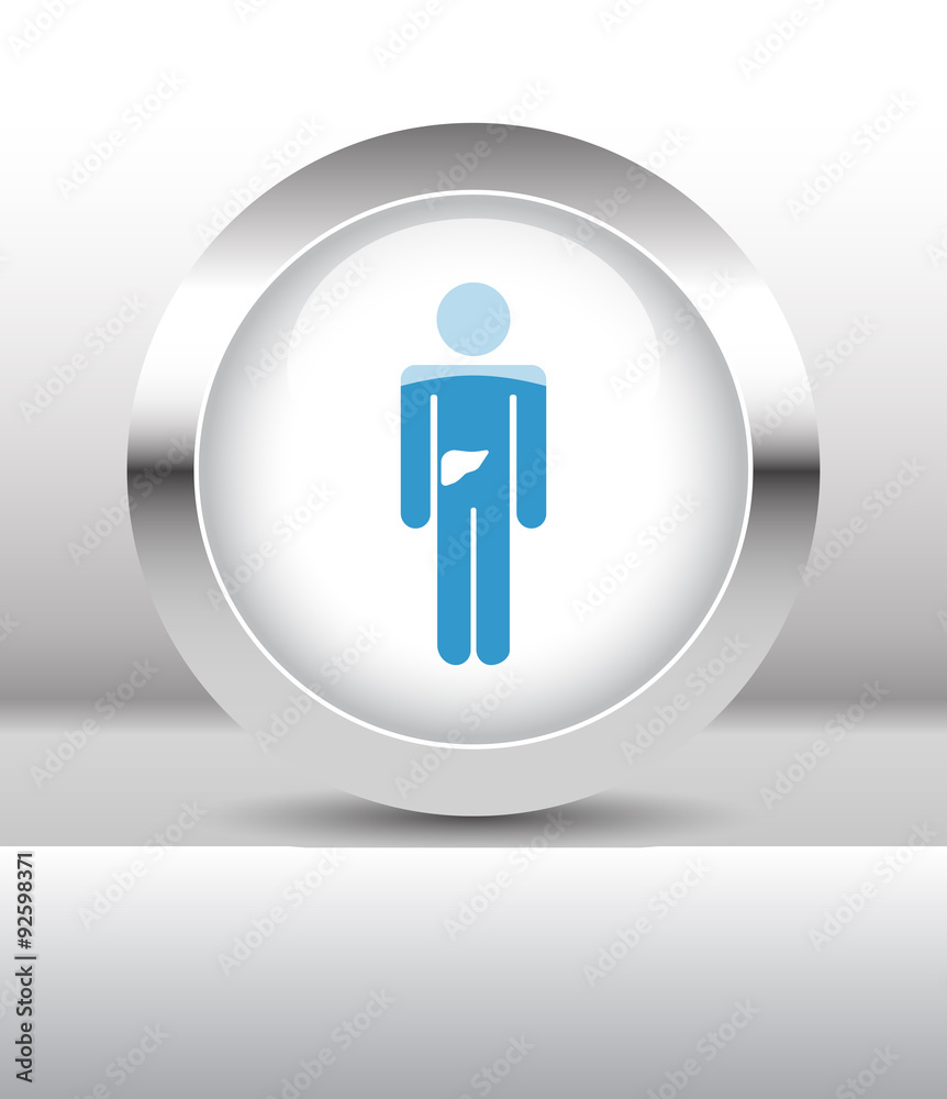 Web button with Liver illustration on abstract table Web button with Liver illustration on abstract table