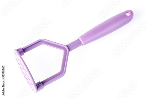 Bilde på lerret purple plastic potato masher isolated on white background