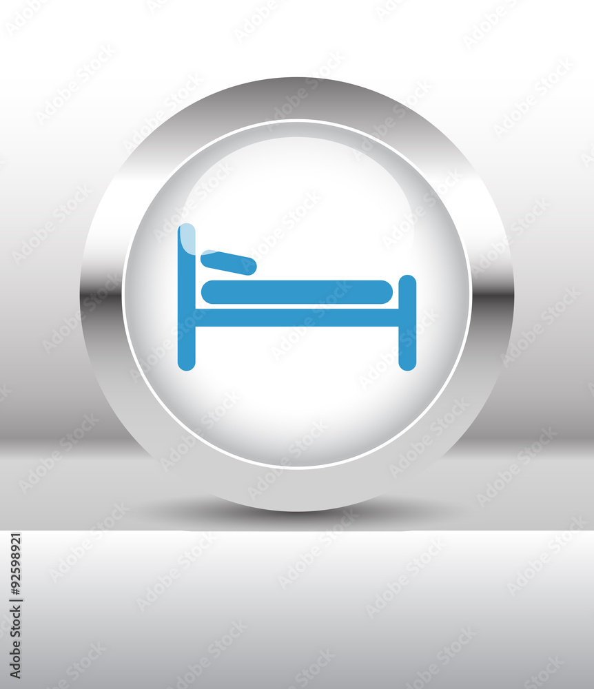 Web button with Bed illustration on abstract table Web button with Bed illustration on abstract table