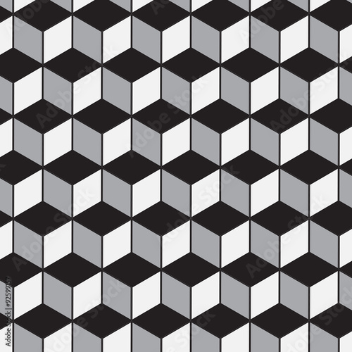 Abstract geometric tiles 3D seamless pattern background. Vector illustration