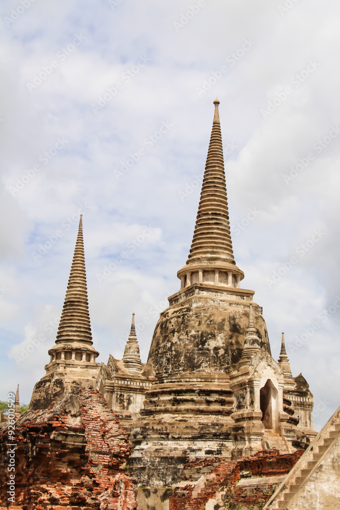 Landscape of Ayutthaya historical park in Thailand.