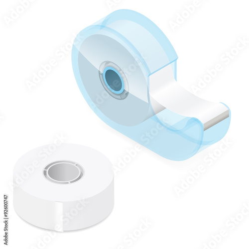 Office adhesive tape isometric icon set