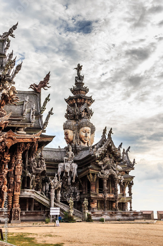 Sanctuary of Truth is a temple construction in Pattaya, Thailand © victoriavader