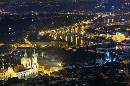 Night panorama of Prague, Czech Republic. Castle, Charles Bridge © Grigory Bruev