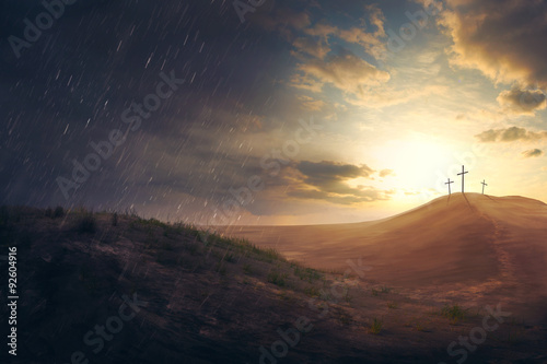 Foto Crosses in the desert