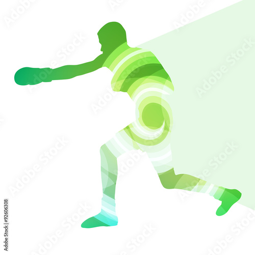 Boxing active young man box sport silhouette illustration vector