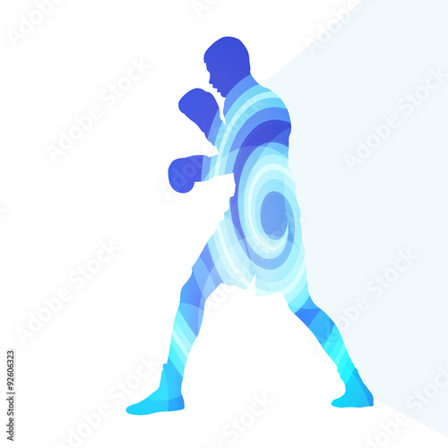 Boxing active young man box sport silhouette illustration vector