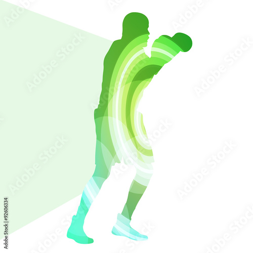 Boxing active young man box sport silhouette illustration vector