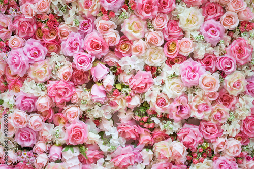 Bilde på lerret Beautiful artificial flowers for background.
