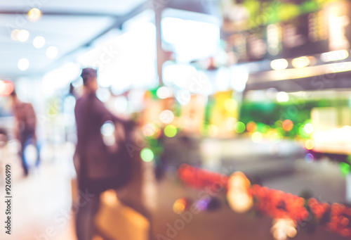 Blurred background : Customer at cafe blur background with bokeh