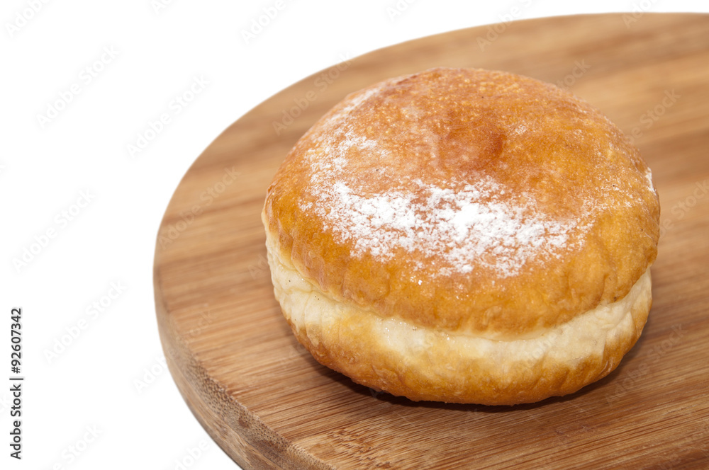 Donut stuffed with vanilla cream