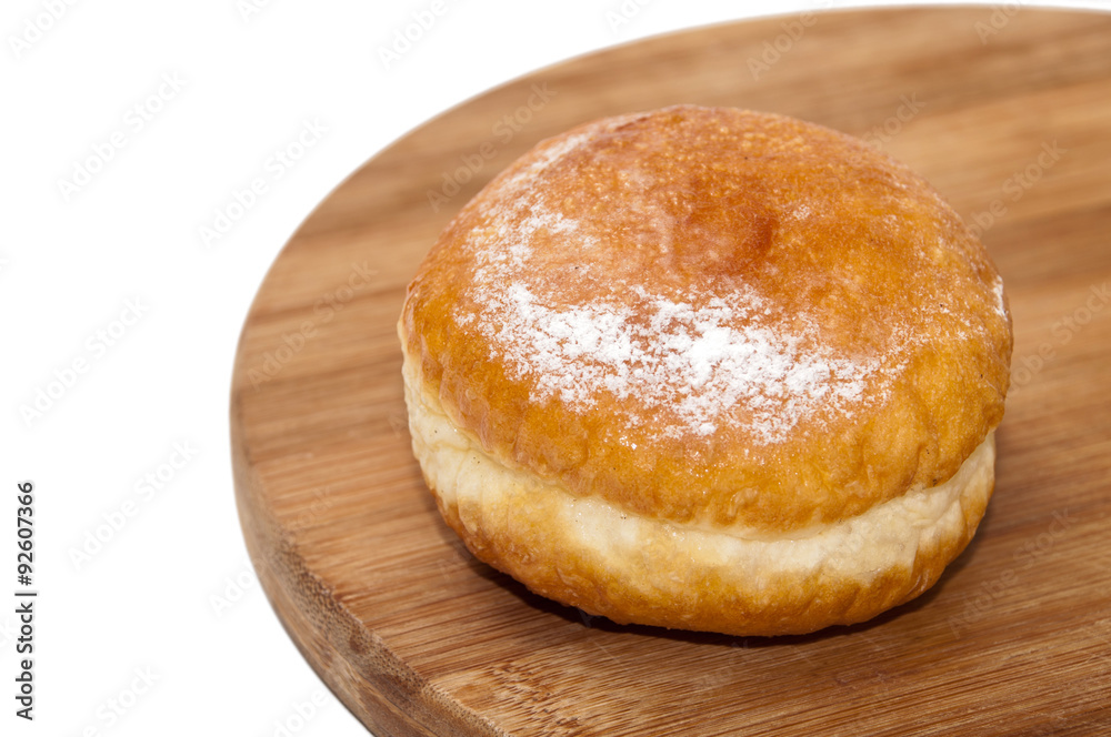 Donut stuffed with vanilla cream