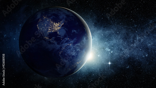 Fotografie Earth and stars. Elements of this image furnished by NASA.