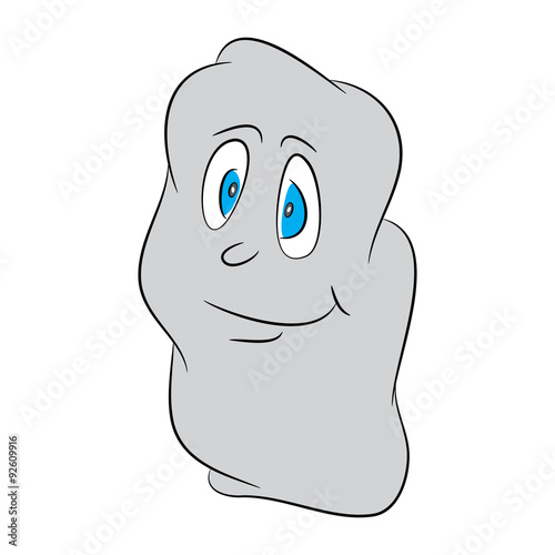 Image of shy, lovely, cute, halloween cartoon ghost. Vector illustration isolated on black background.