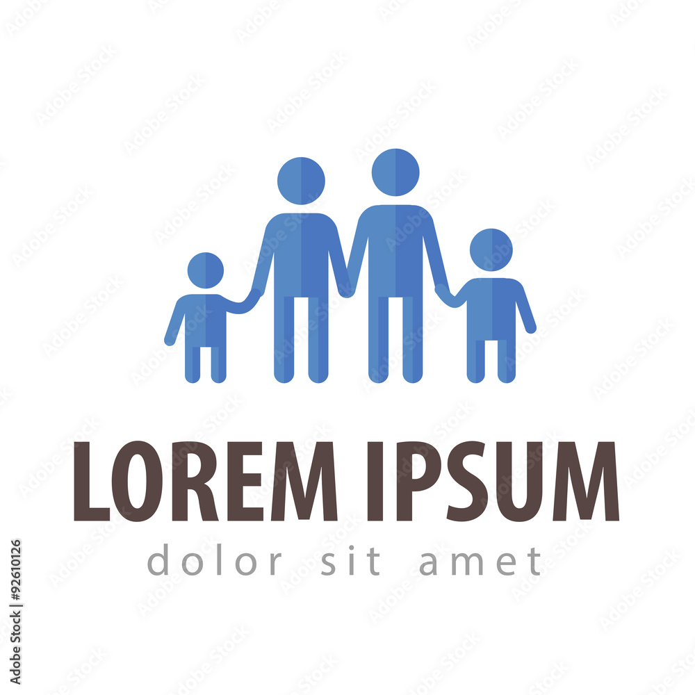 family vector logo design template. children or parents icon family vector logo design template. children or parents icon