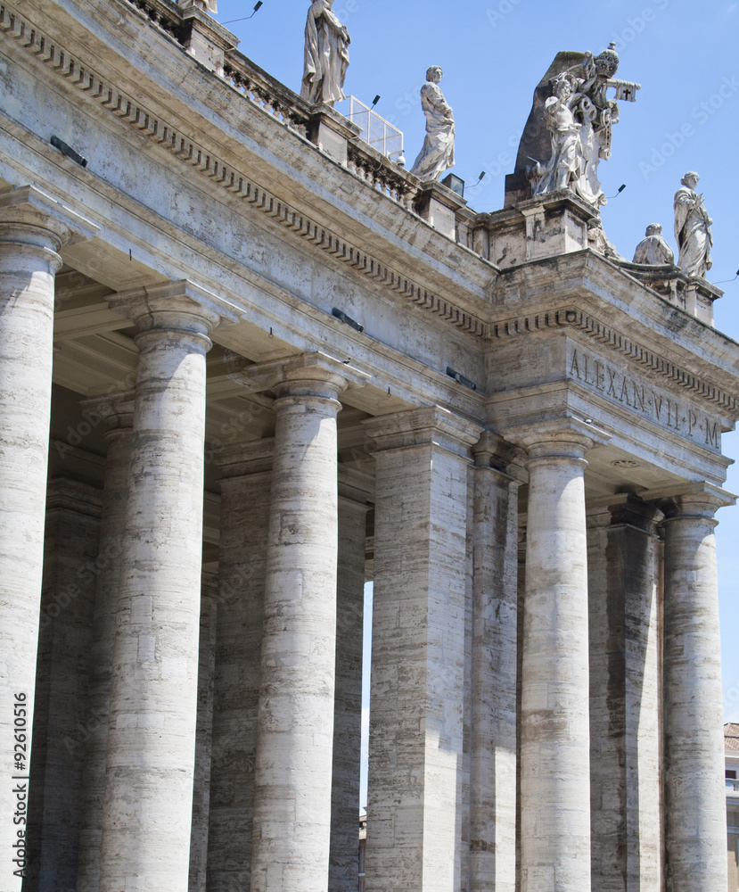 Columns of the colonnade, Vatican City Columns of the colonnade, Vatican City