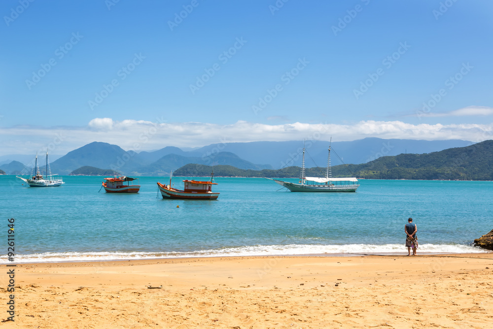 Beautiful beach in the north shore of Sao Paulo state in Brazil, South America Beautiful beach in the north shore of Sao Paulo state in Brazil, South America