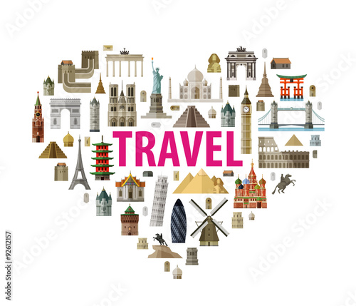 vacation, travel icons set