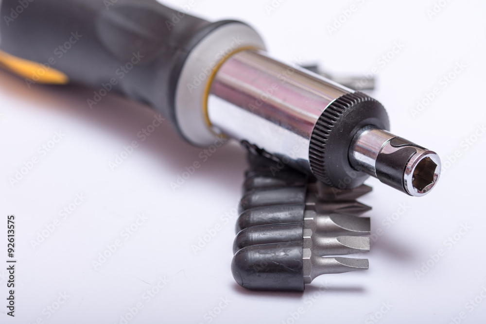 Screwdriver with set of torx and cross bits Screwdriver with set of torx and cross bits