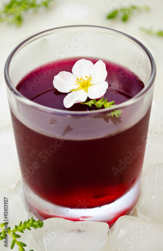 Wallpaper Mural Red wine jelly with white flowers and ice Torontodigital.ca