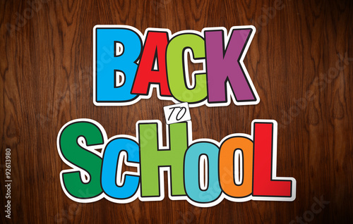 Back to School on old Wood Background