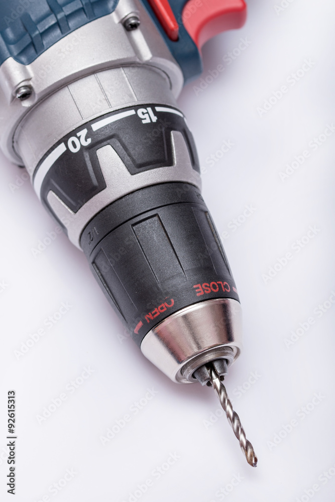Commercial ad of acu drill over white background Commercial ad of acu drill over white background