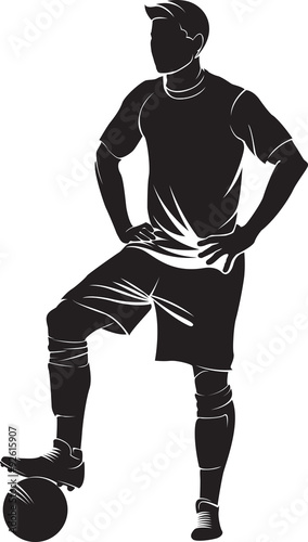 Football (soccer) player with ball