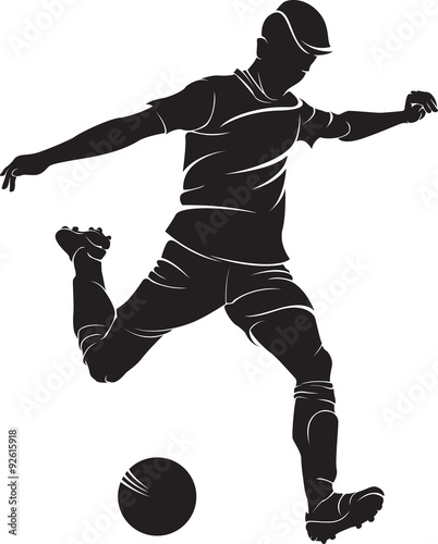 Football (soccer) player with ball