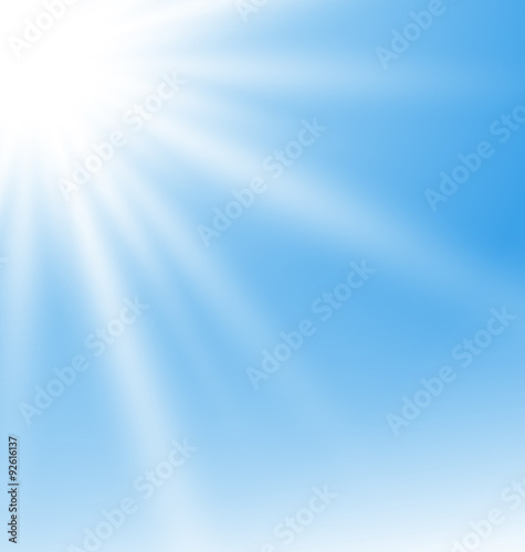 Abstract Blue Background with Sun Rays