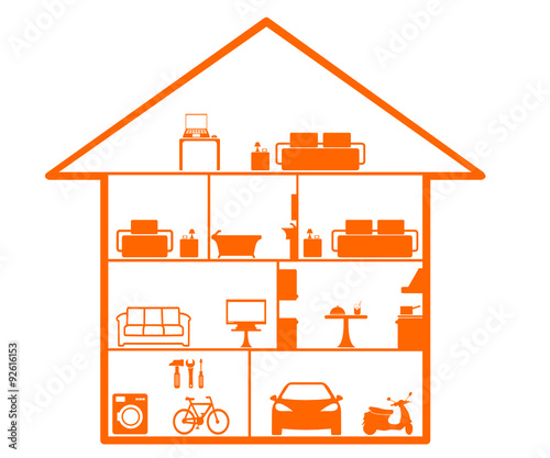 maison en coupe distribution des pièces