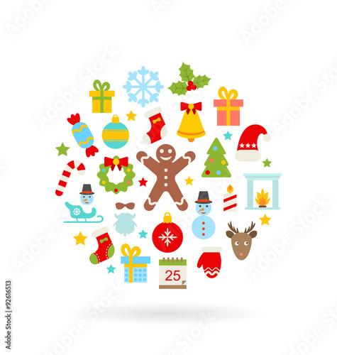 Christmas Colorful Flat Icons