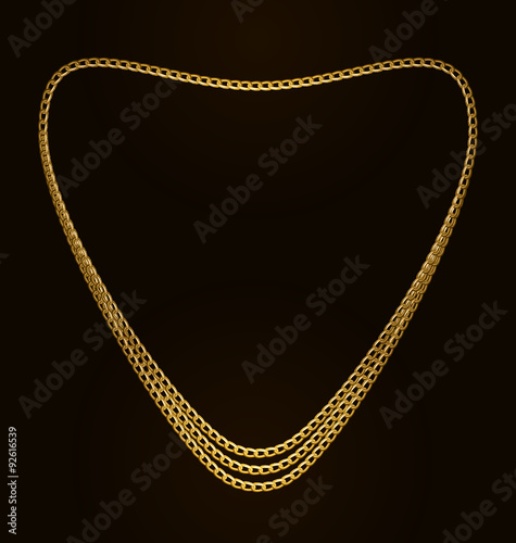 Beautiful Golden Chain of Heart Shape
