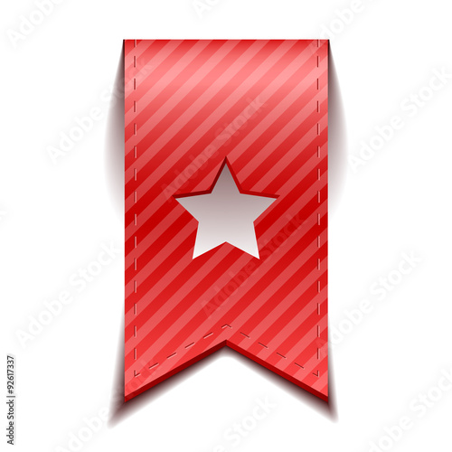 Red bookmarks with star, isolated