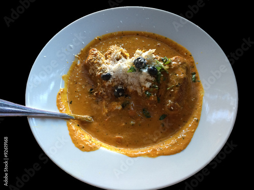 Indian Fusion Food Isolated on Black Background