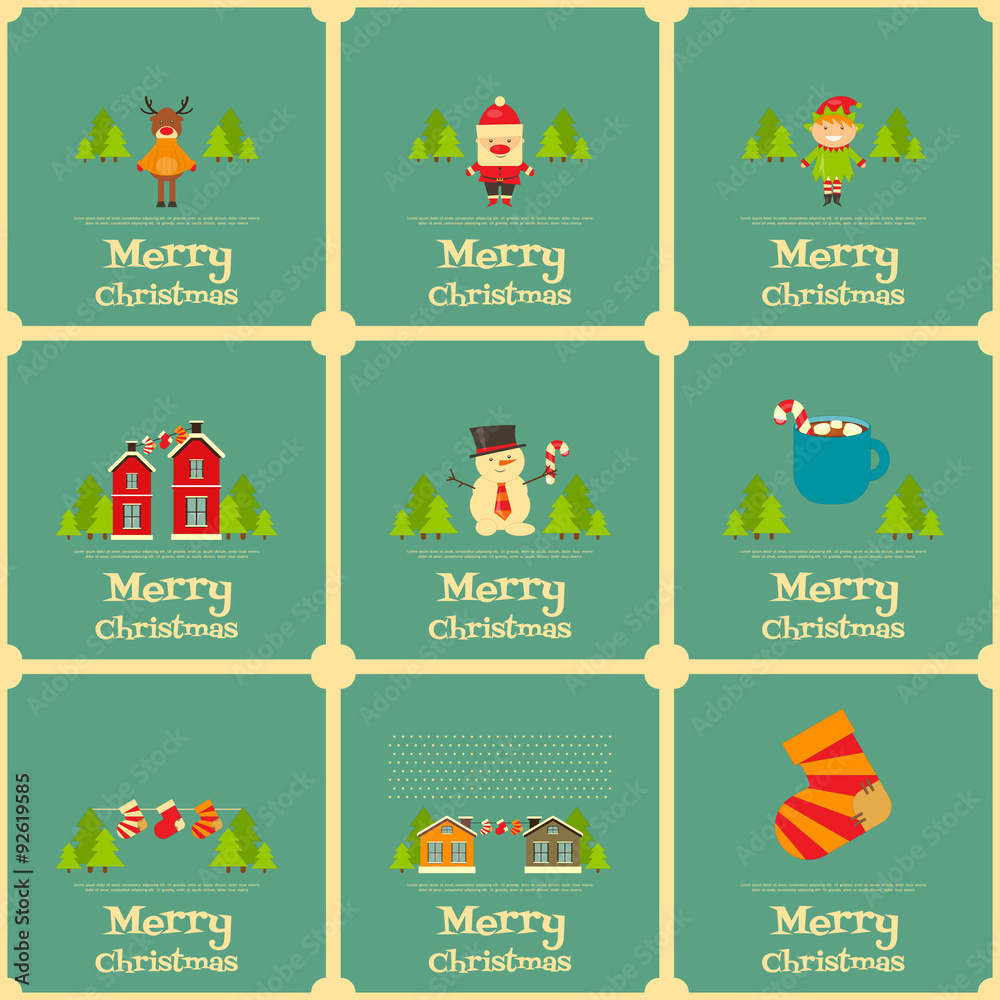 Set of Mini Christmas Cards Set of Mini Christmas Cards