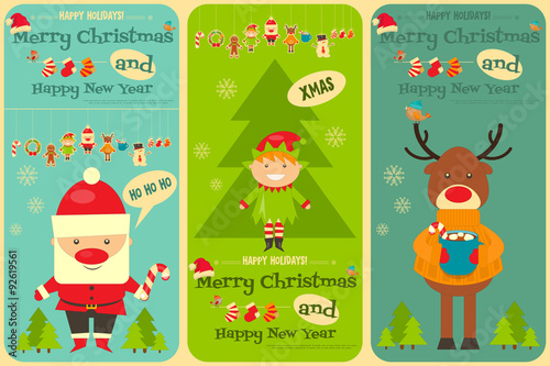 Set of Cute Christmas Cards